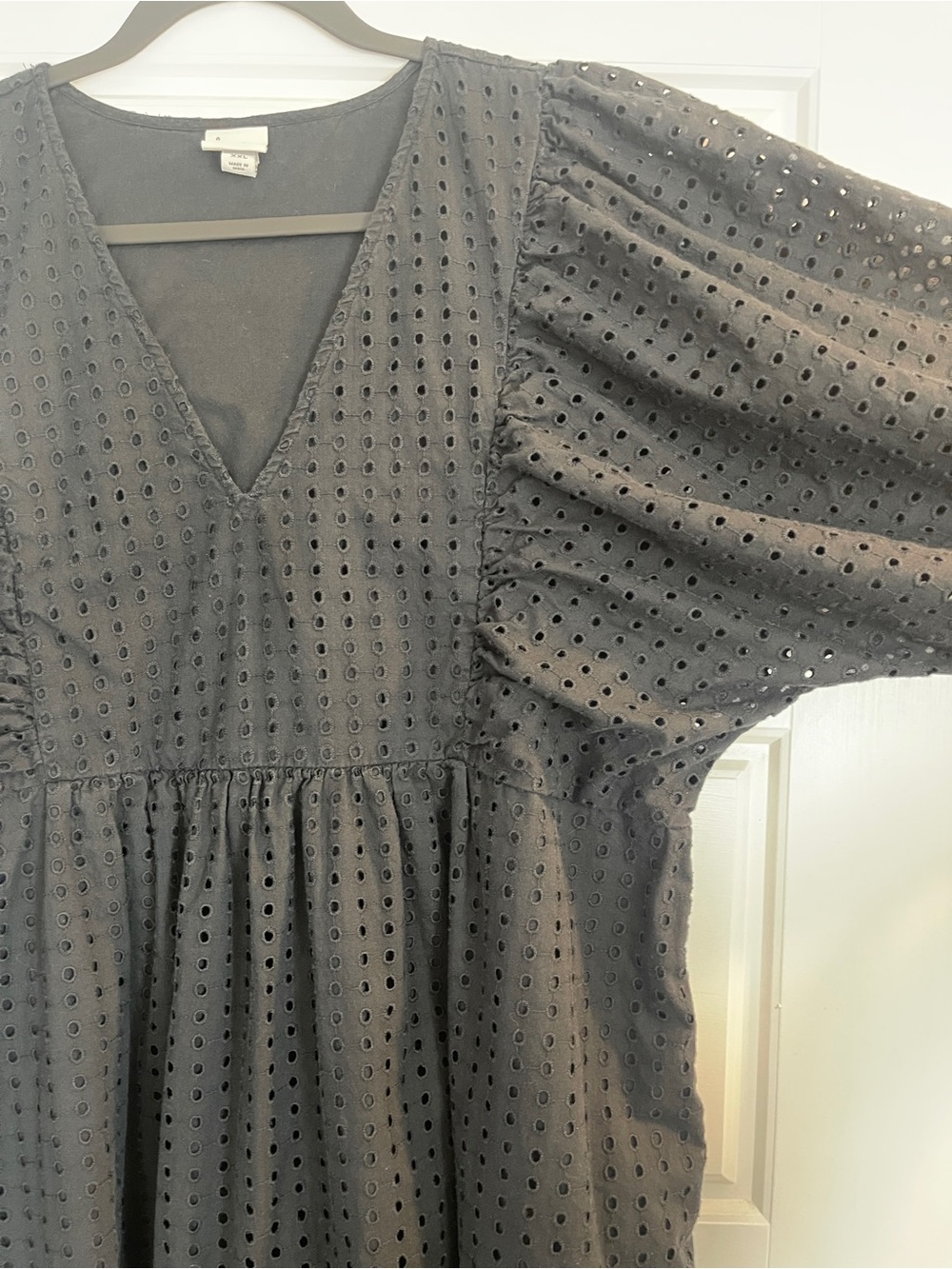 a new day Black Eyelet Midi Dress with Puff Sleeves - Picture 4 of 9